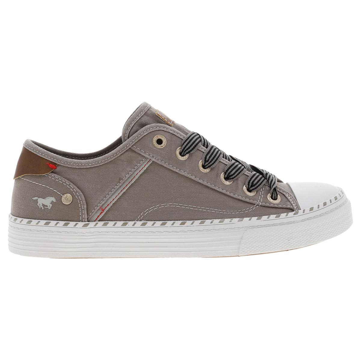Chaussures Femme Baskets mode Mustang Femme Baskets basses toile Gris