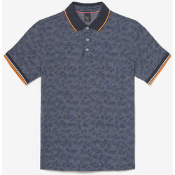 Vêtements Homme T-shirts Junior & Polos Le Temps des Cerises Polo nevor jacquard à motif feuilles Bleu