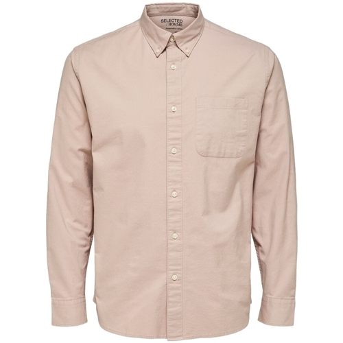 Vêtements Homme Chemises manches longues Selected Noos Regrick Oxford Shirt - Shadow Gray Beige