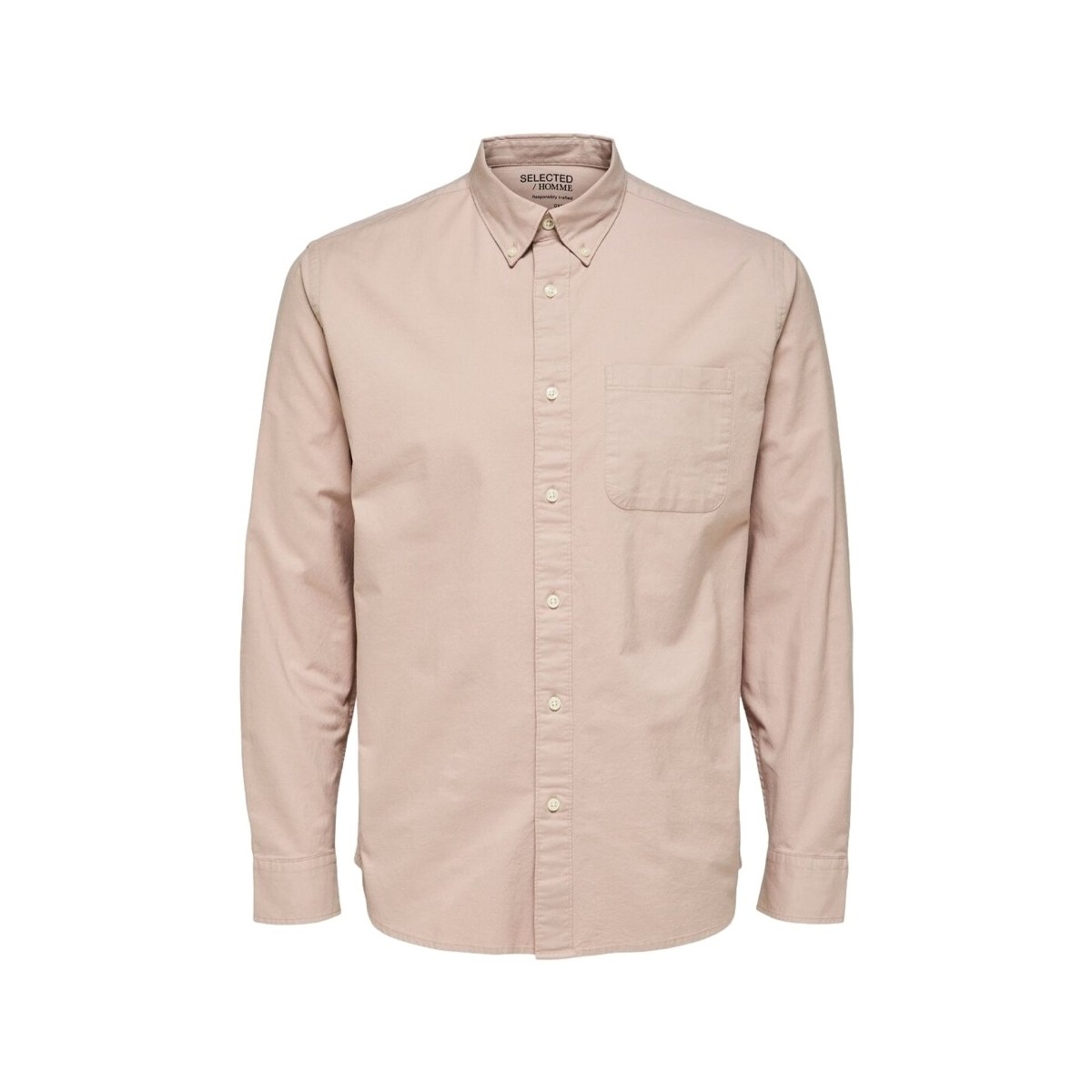 Vêtements Homme Chemises manches longues Selected Noos Regrick Oxford Shirt - Shadow Gray Beige