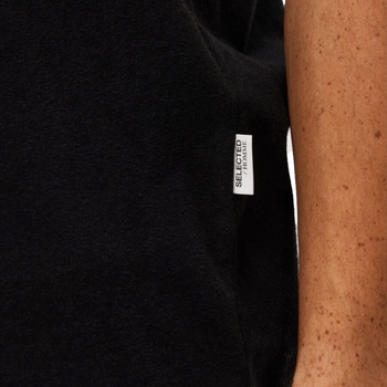 Selected Noos Pan Linen T-Shirt - Black Noir