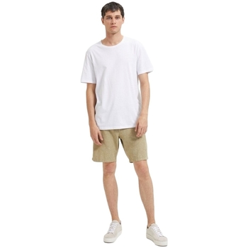 Selected Noos Pan Linen T-Shirt - Bright White Blanc