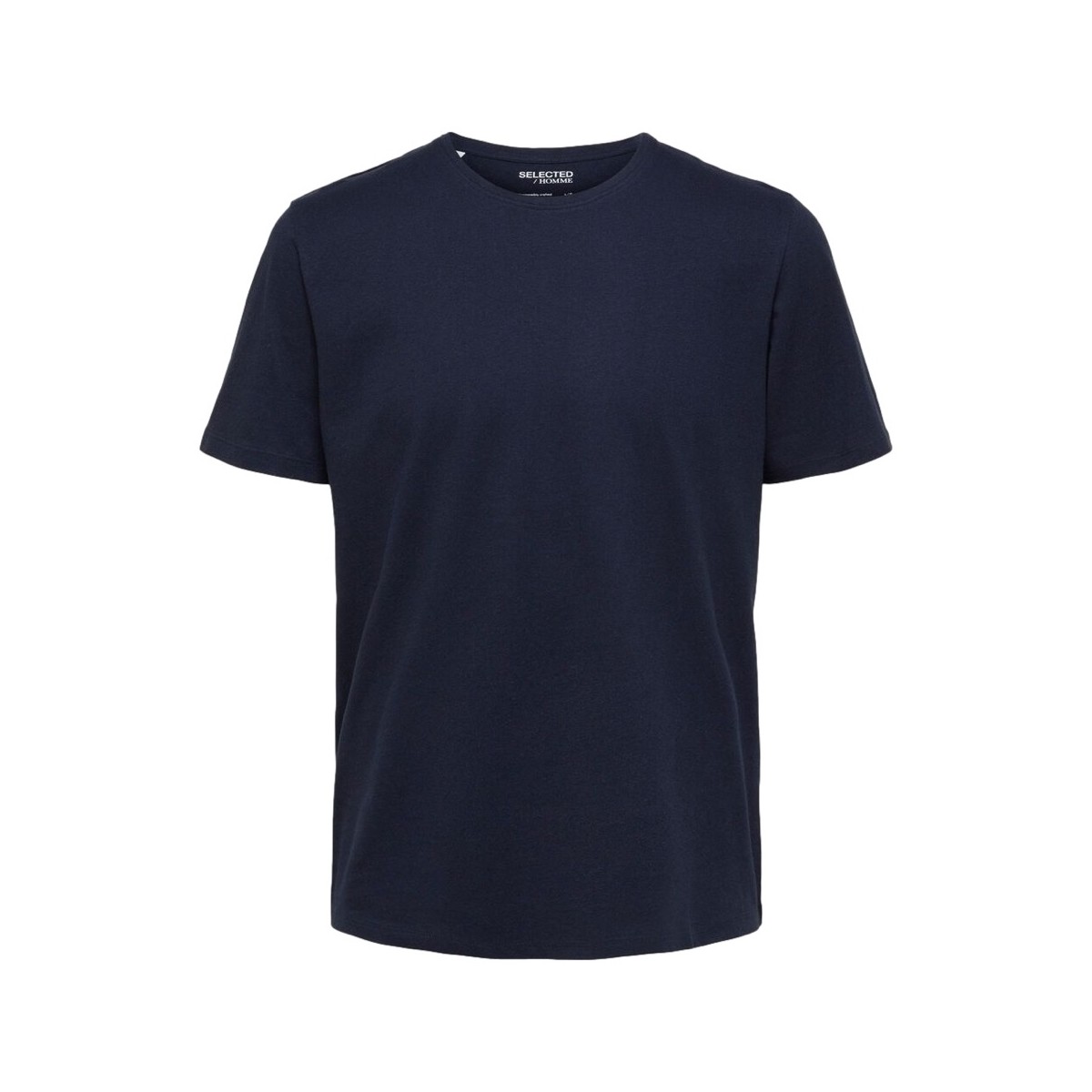 Vêtements Homme T-shirts & Polos Selected Noos Pan Linen T-Shirt - Navy Blazer Bleu