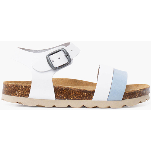 Chaussures Fille Sandales et Nu-pieds Pisamonas Sandale à lanières bicolore, semelle bio ergonomique Blanc