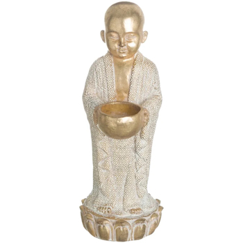 Maison & Déco Cache-pot Ocre En Céramique Ixia Statue moine bouddhiste 25 cm Blanc