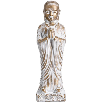 Maison & Déco Statuettes et figurines Ixia Statue Moine Bouddhiste en prière 45 cm Blanc