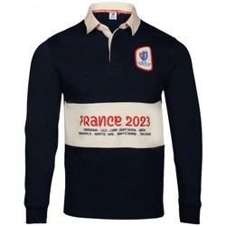 Vêtements Reclaimed Vintage inspired unisex waffle polo t-shirt with logo chest print in ecru Rwc 2019 POLO RUGBY MANCHES LONGUES - C Blanc