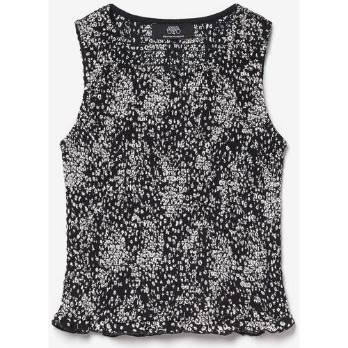 Vêtements Fille Débardeurs / T-shirts sans manche Sweatshirt com capuz 202 Top veronicgi à motif floral noir et blanc Noir
