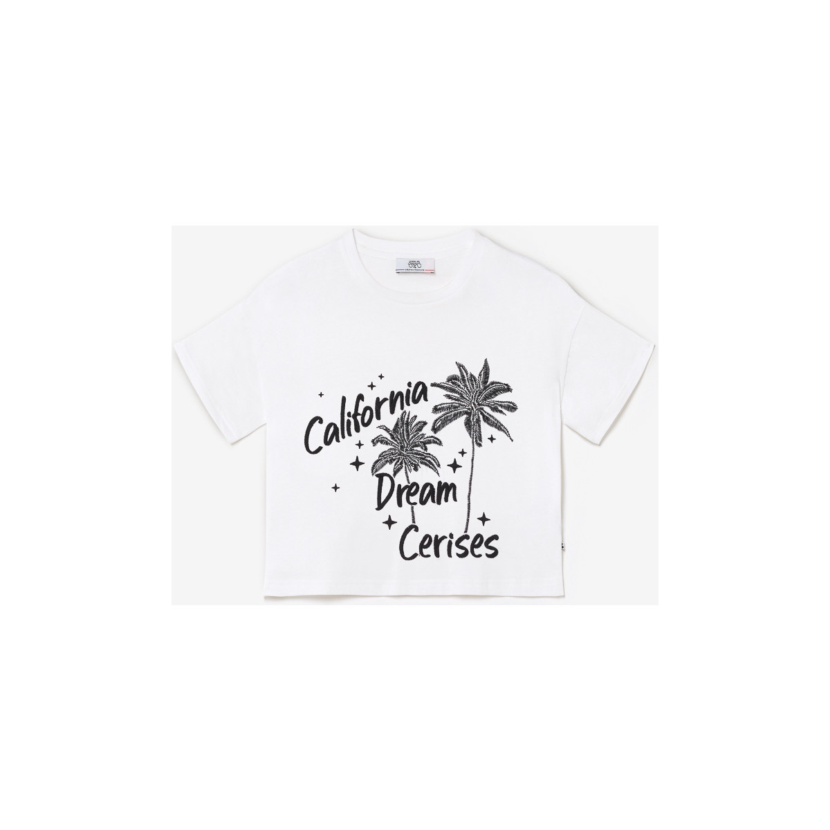 Vêtements Fille T-shirts & Polos Le Temps des Cerises T-shirt palmigi blanc Noir