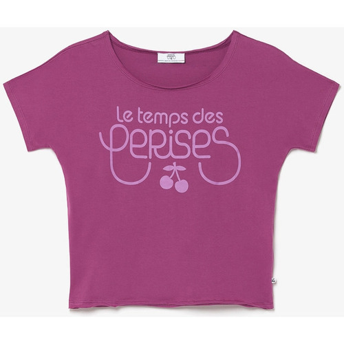 Vêtements Fille T-shirts & Polos Elasthanne / Lycra / Spandexises T-shirt musgi violet imprimé Rose