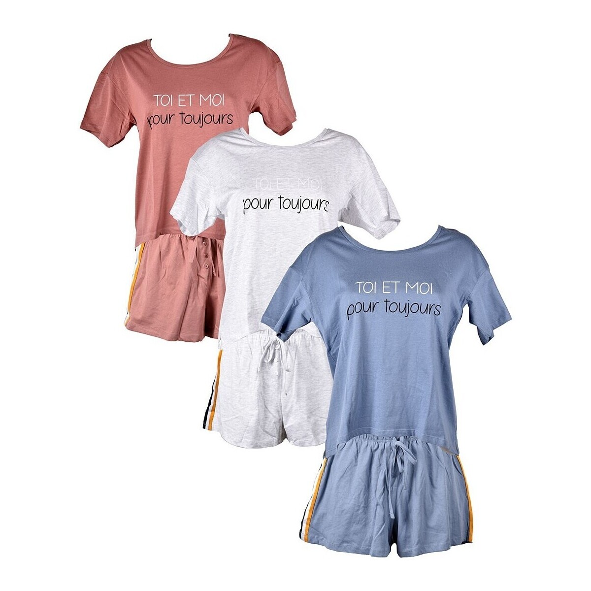 Vêtements Femme Pyjamas / Chemises de nuit Ozabi LITTLE UNICORN LINE MC11 Pack de 3 Multicolore