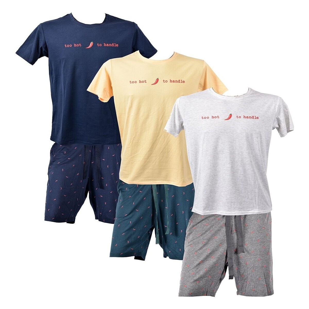 Vêtements Homme Pyjamas / Chemises de nuit Ozabi Premium FMF HOMEWEAR HC04 Pack de 3 Multicolore