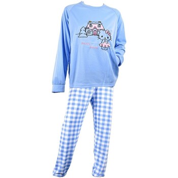 Vêtements Femme Pyjamas / Chemises de nuit Ozabi Long SWEET SECRET Q1551 SWEETTY BL S Bleu