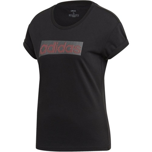 Vêtements Femme T-shirts manches courtes adidas Originals Tall Roman Man Rib Neck T-shirt Noir
