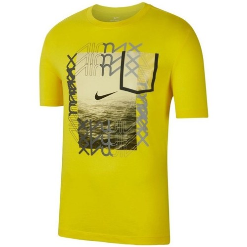 Vêtements Homme T-shirts Grey manches courtes Nike Club FT Jaune