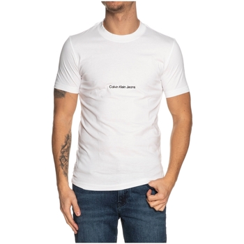 Vêtements Homme T-shirts & Polos Calvin Klein Jeans T shirt homme  Ref 59228 YAF Blanc Blanc