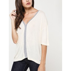 Vêtements short-sleeved T-shirts manches courtes Kaporal - T-shirt manches 3/4 - blanc Blanc