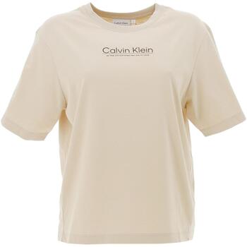 Vêtements Femme T-shirts manches courtes Calvin Klein Jeans Coordinates logo gra Beige