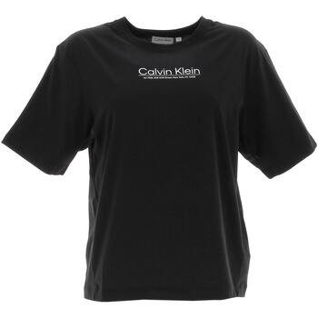 Vêtements Femme T-shirts manches courtes Calvin Klein Jeans Coordinates logo gra Noir