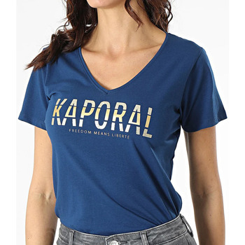 Vêtements Femme T-shirts manches courtes Kaporal - T-shirt décolleté en v - marine Autres