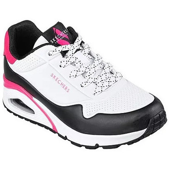Chaussures Fille Baskets mode Skechers UNO- BACKLIT WHITE/NEON PINK Blanc