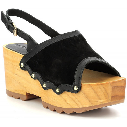 Chaussures Femme Top 3 Shoes Kickers Kick Wedge Wood Noir