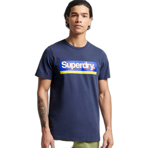 Vêtements Homme T-shirts manches courtes Superdry T-shirt  Vintage Core Logo Bleu