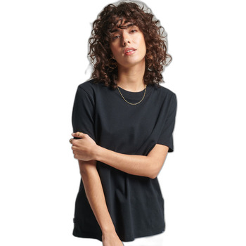 Vêtements Femme T-shirts manches courtes Superdry T-shirt en coton biologique femme Noir