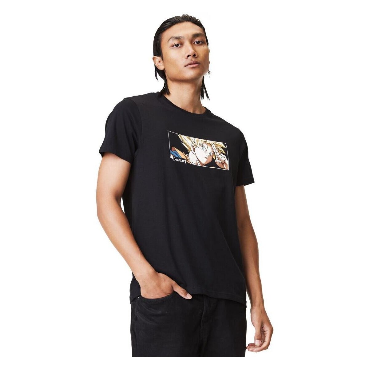Vêtements Homme T-shirts manches courtes Capslab T-shirt col rond  Dragon Ball Z Saiyan Noir