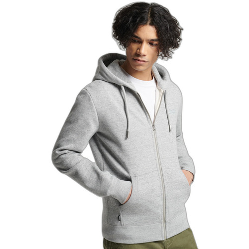Vêtements Homme Sweats Superdry Sweatshirt zippé à capuche en coton bio  Vintage Gris