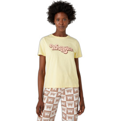 Vêtements Femme T-shirts manches courtes Wrangler T-shirt femme  Regular pale banana