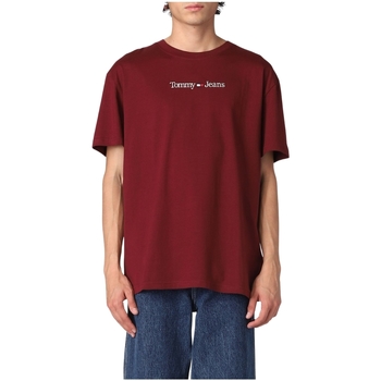 Vêtements Homme Tommy Hilfiger DW0DW08059XNL Tommy Jeans T Shirt  Ref 58309 VLP Bordeaux Rouge