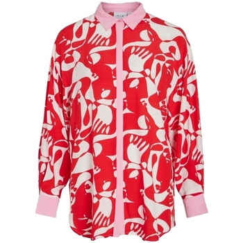 Vêtements Femme Gagnez 10 euros Vila Shirt Kikki Mat L/S - Flame Scarlet Rouge