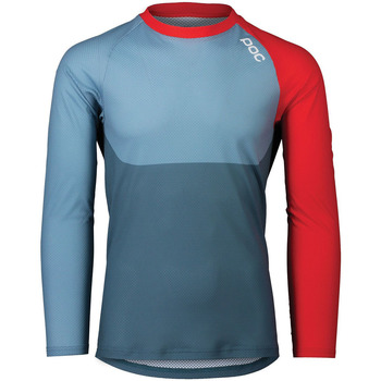 VêPal Homme T-shirts & Polos Poc 52844-8282 MTB PURE LS JERSEY CALCITE BLUE/PROSMANE RED Multicolore