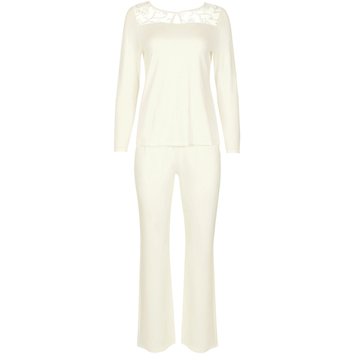 Vêtements Femme Pyjamas / Chemises de nuit Lisca Pyjama tenue d'intérieur pantalon top manches longues Liv Blanc
