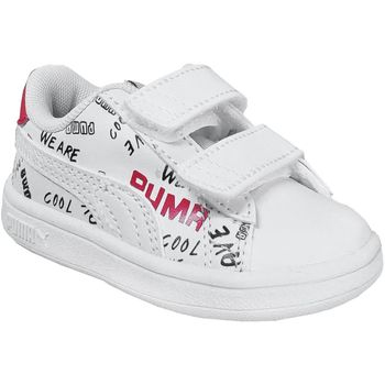 Chaussures Fille Baskets basses AOP Puma Smash v2 brand lovevinf Blanc