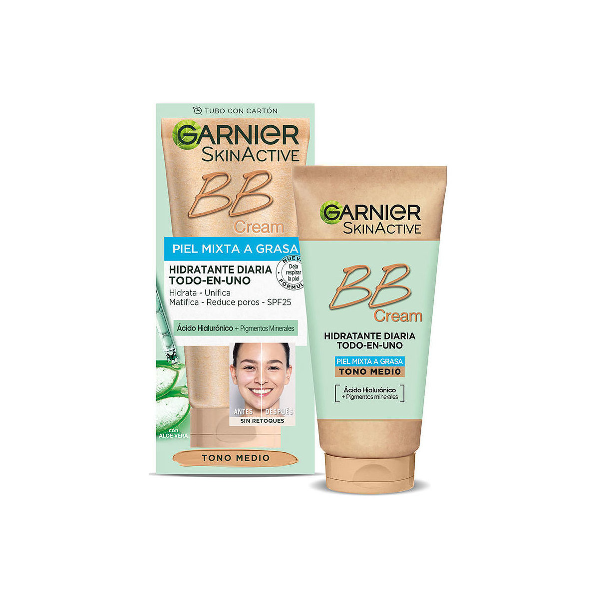 Beauté Femme Maquillage BB & CC crèmes Garnier Skinactive Bb Cream Piel Mixta A Grasa Spf25 medium 