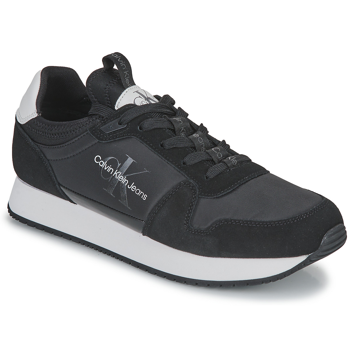 Chaussures Homme trainers calvin klein low top lace up neo hm0hm00286 navy sulphur RETRO RUNNER LACEUP REFL Noir