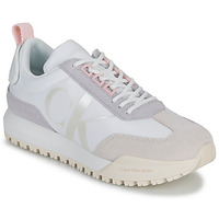 Chaussures Femme Baskets basses rouge Calvin Klein Jeans TOOTHY RUNNER LACEUP MIX PEARL Blanc / Beige