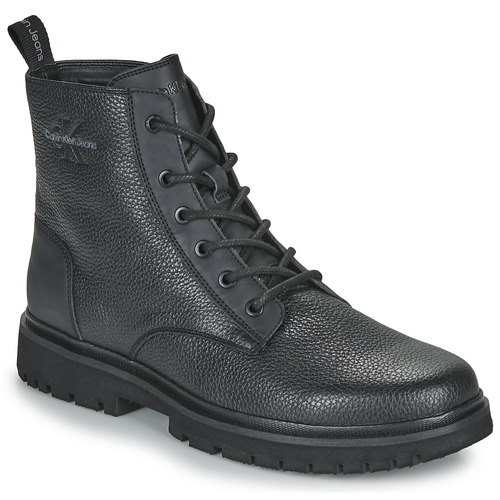 Chaussures Homme Boots Calvin Logo Klein Jeans EVA MID LACEUP BOOT LTH Noir