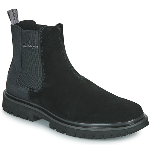 Chaussures Homme Boots Black tights and socks CALVIN KLEIN EVA MID CHELSEA BOOT SUEDE Noir