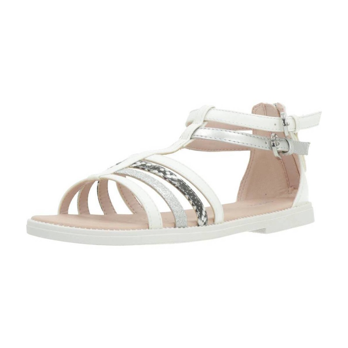 Chaussures Fille Sandales et Nu-pieds Geox J SANDAL KARLY GIRL Blanc