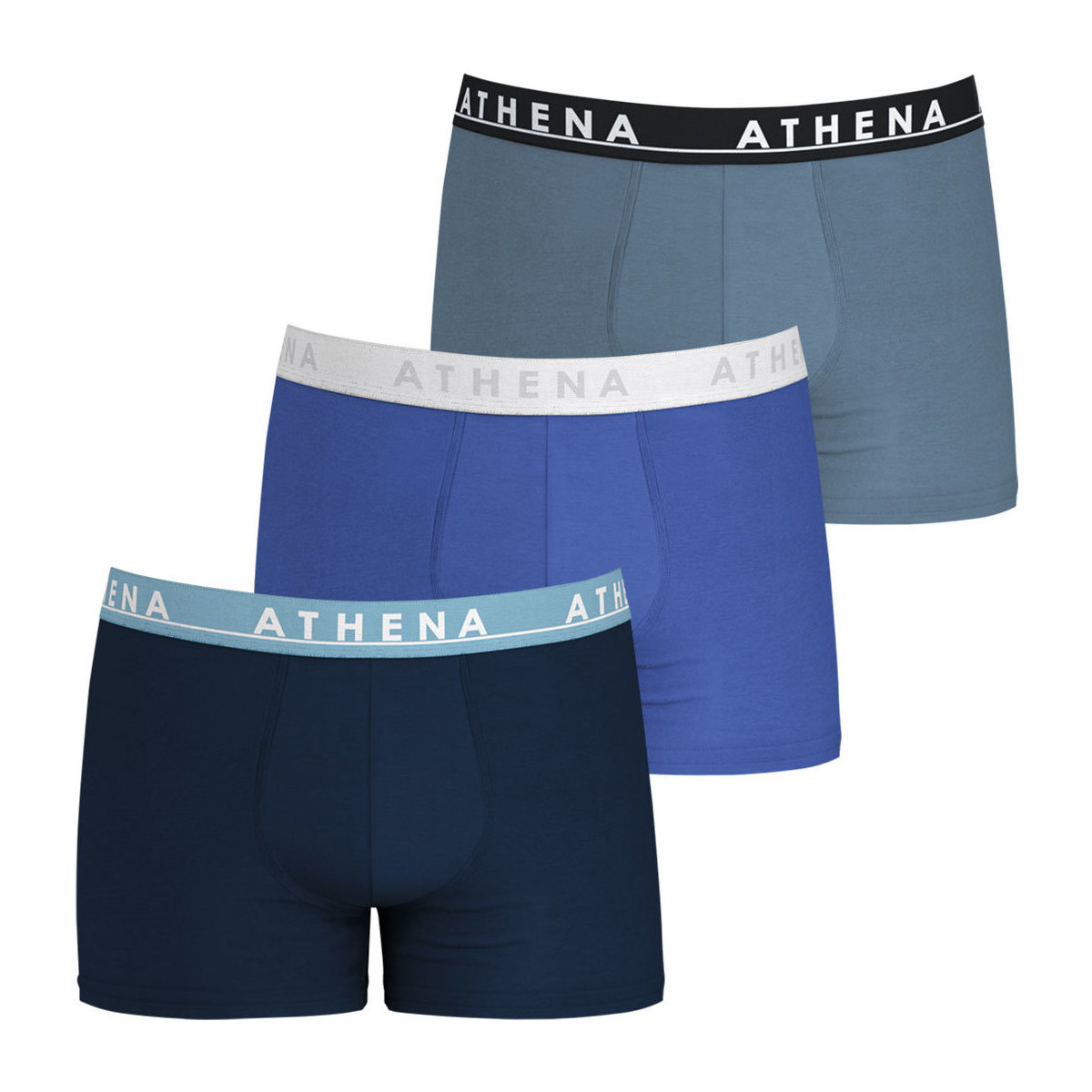 Sous-vêtements Homme Boxers Athena Lot de 3 boxers homme Easy Color Bleu