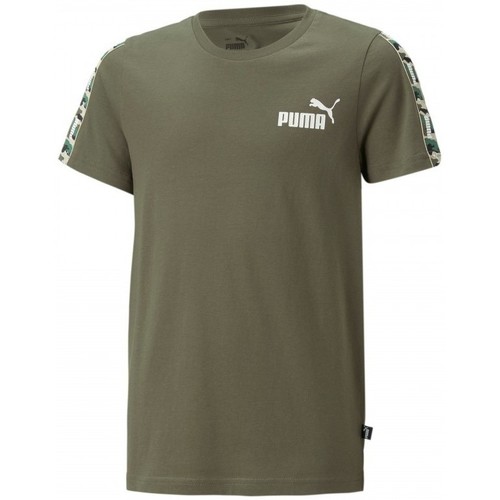 Vêtements Garçon T-shirts manches courtes Tee Puma TEE SHIRT JR ESS TCAMO - GREEN MOSS - 128 Multicolore