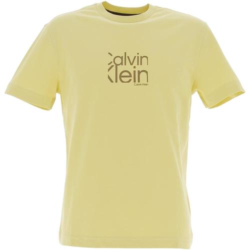 Vêtements Homme Zebra Hooded Sweatshirt Calvin Klein Jeans Matte front logo t-s Jaune