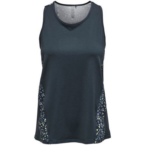 Vêtements Femme floral-print puff-sleeved shirt Only Play 15280583 PEBLO TOP-BLUE NIGHTS Bleu