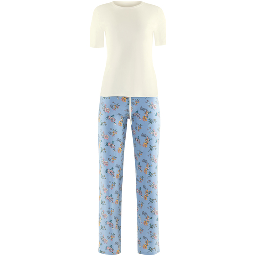Vêtements Femme Pyjamas / Chemises de nuit Lisca Pyjama tenue d'intérieur pantalon top manches courtes Posh Bleu