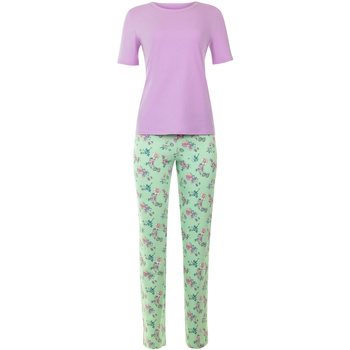 Vêtements Femme Pyjamas / Chemises de nuit Lisca Pyjama tenue d'intérieur pantalon top manches courtes Posh Vert