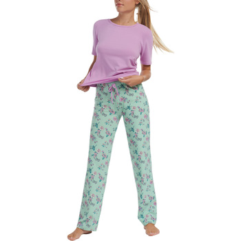 Lisca Pyjama tenue d'intérieur pantalon top manches courtes Posh Vert