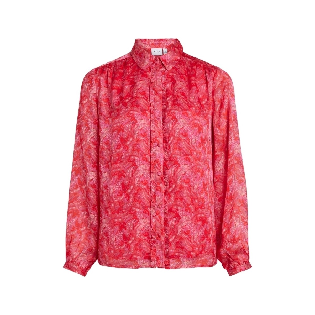 Vêtements Femme Tops / Blouses Vila Shirt Layla Vie L/S - Pink Yarrow Rouge